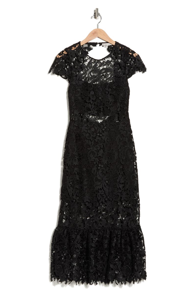 Alice + Olivia Clover Open Back Lace Dress, Alternate, color,