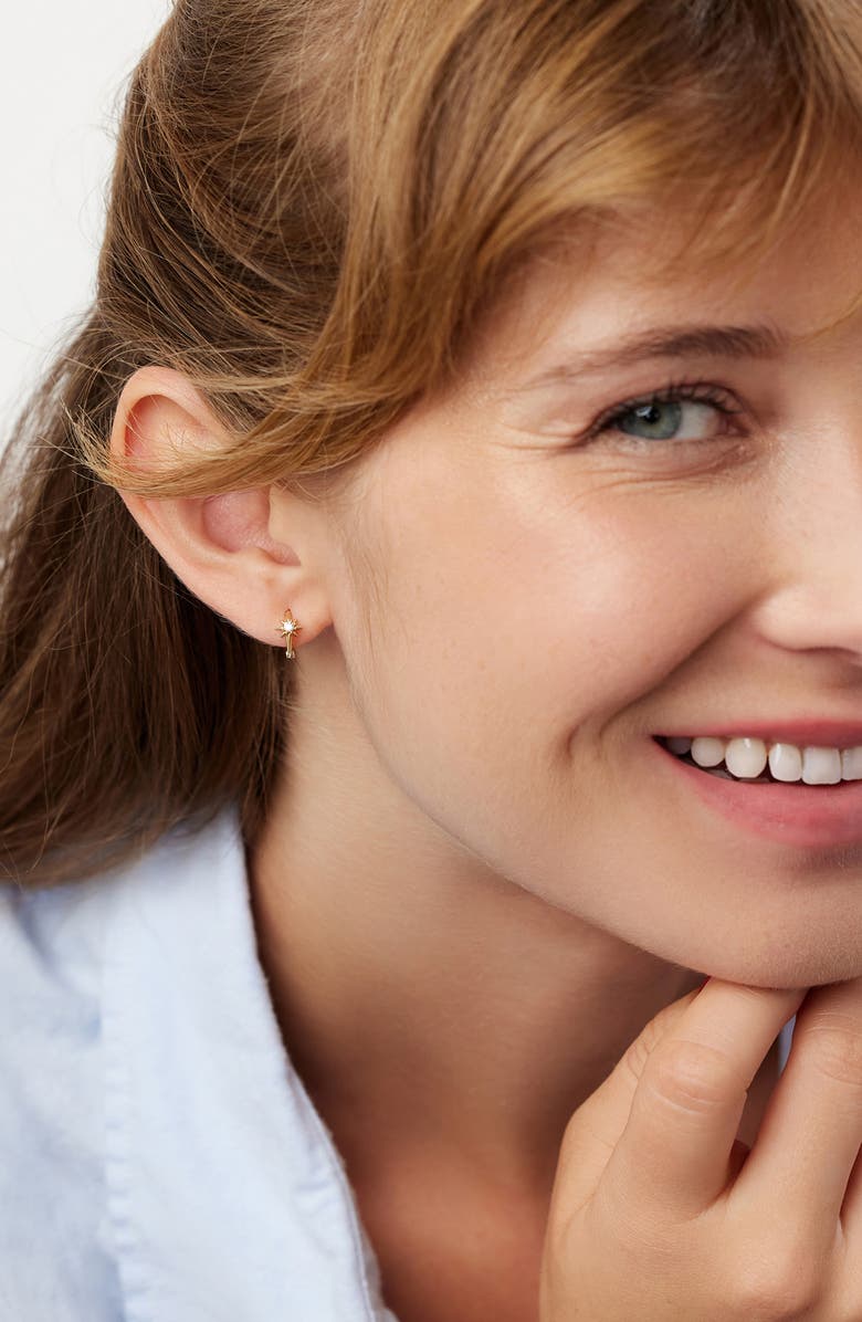 Ana Luisa Elios Huggie Hoop Earrings, Alternate, color, 925 Yg/Clear