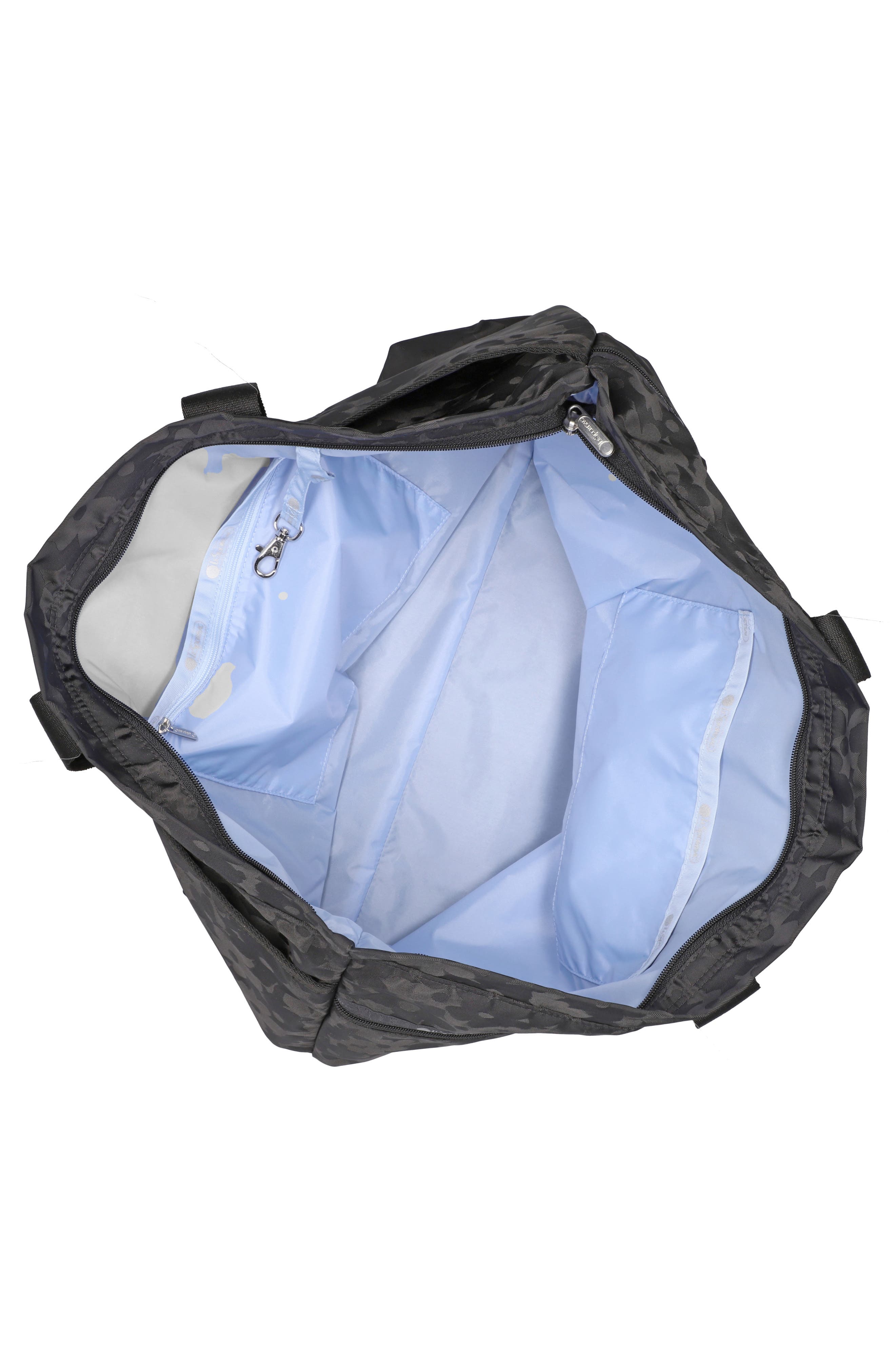 LeSportsac Carlin Zip Top Tote Bag, Alternate, color, Black Floral Jacquard