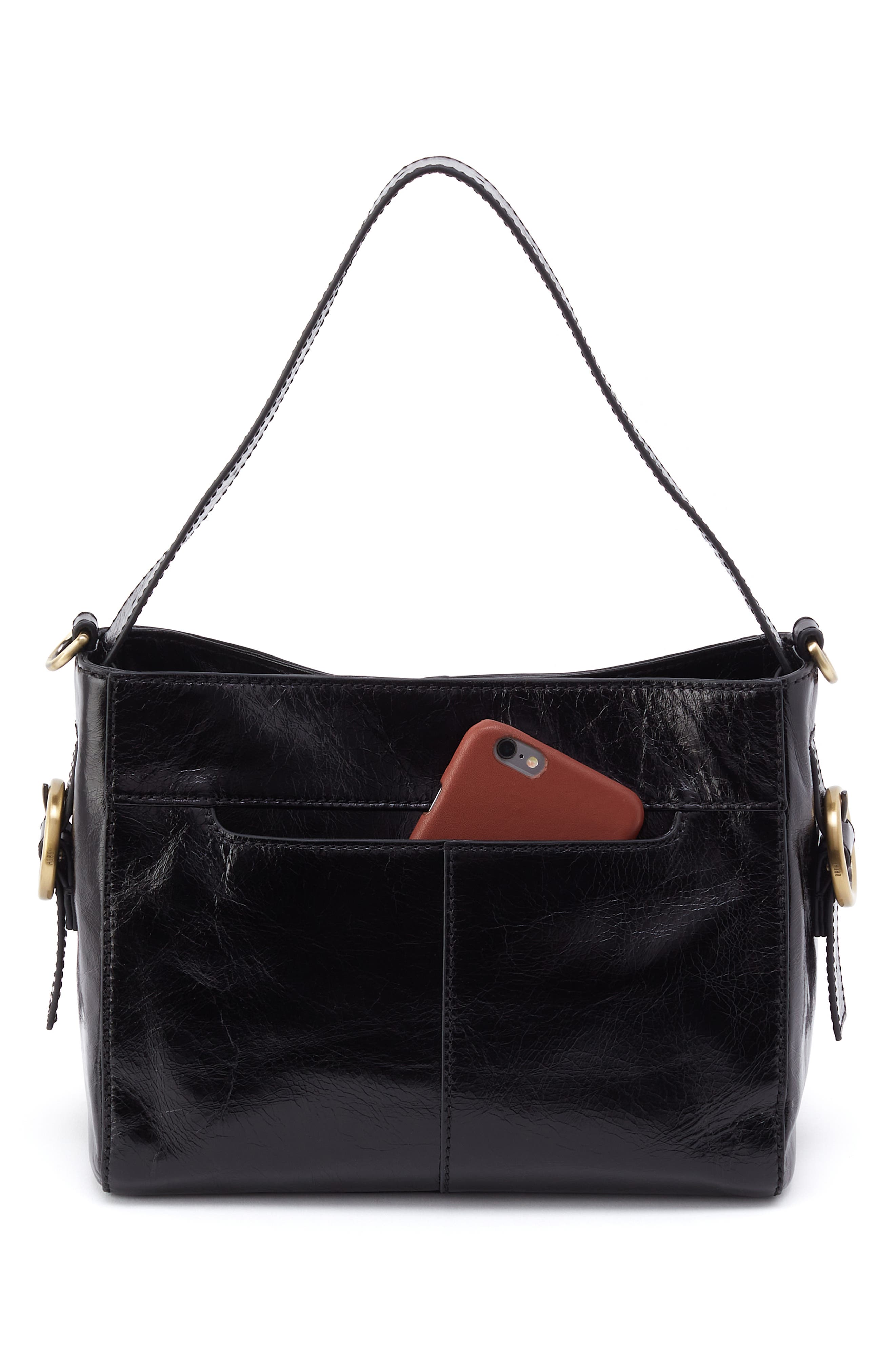 HOBO Small Render Leather Crossbody Bag, Alternate, color, Black