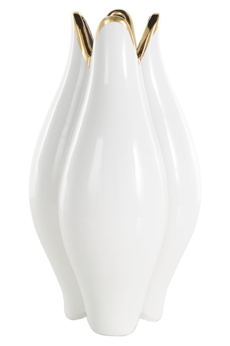 Ceramic Flower Vase, Main, color, WHITE