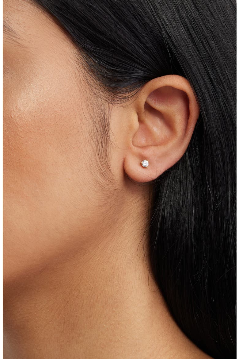 Cubic Zirconia Stud Earrings - .25ct., Alternate, color, GOLD