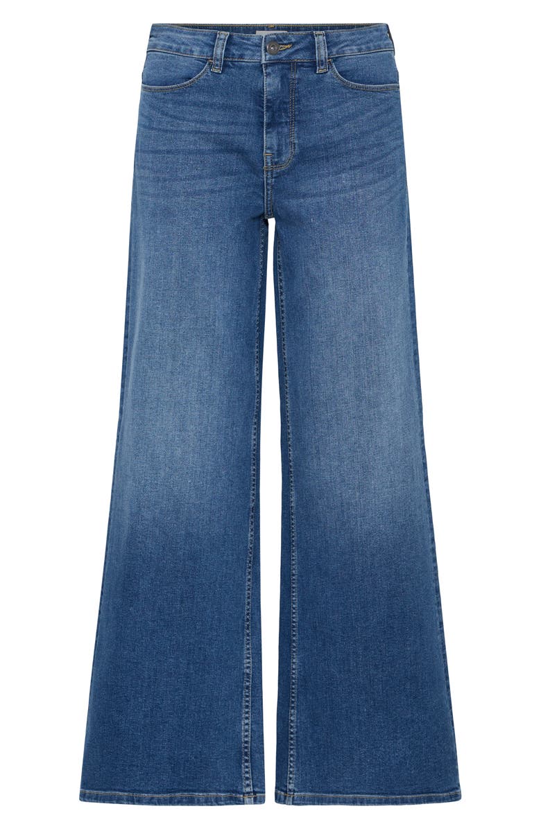ICHI High Waist Wide Leg Jeans, Alternate, color, Medium Blue