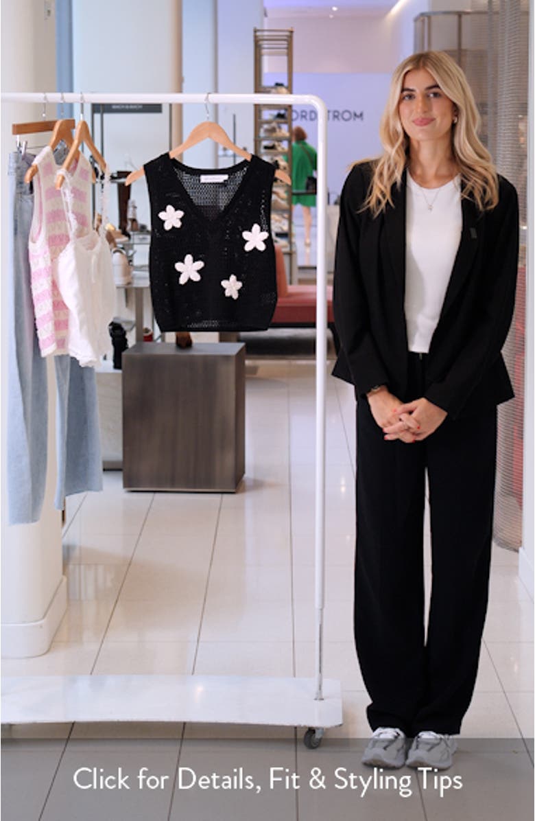 Embroidered Flower Knit Sweater Vest, sales video thumbnail