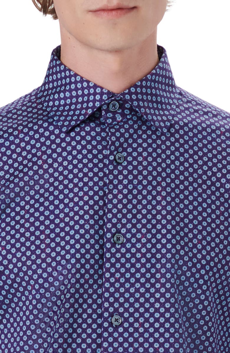 Bugatchi OoohCotton<sup>®</sup> Print Button-Up Shirt, Alternate, color, 