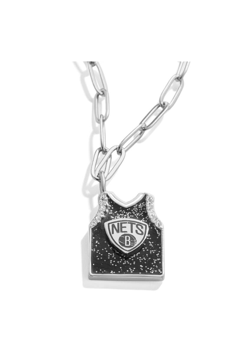 BaubleBar Brooklyn Nets Team Jersey Necklace, Alternate, color, 