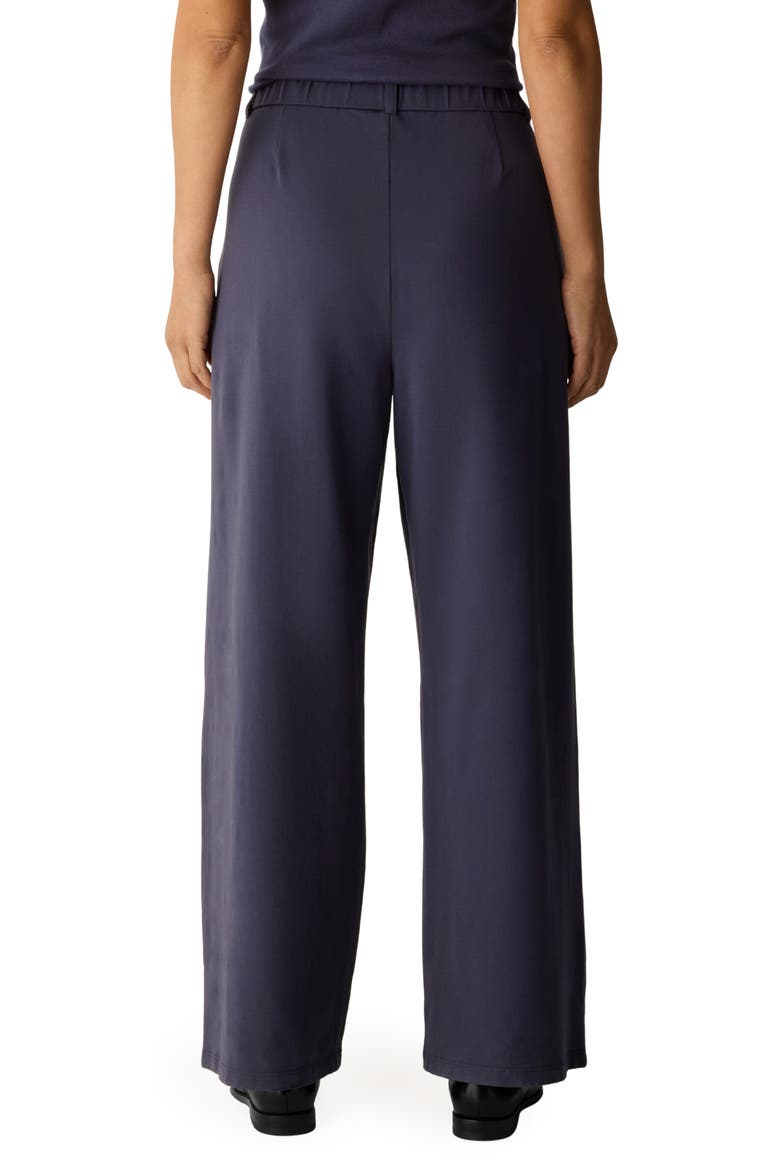 High Waist Stretch Organic Wide Leg Pants, Alternate, color, INK