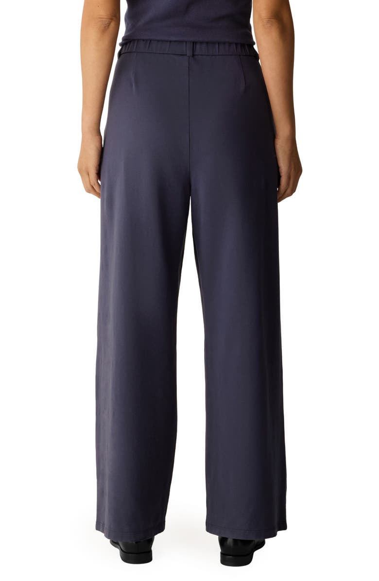 Eileen Fisher High Waist Stretch Organic Wide Leg Pants, Alternate, color, Ink