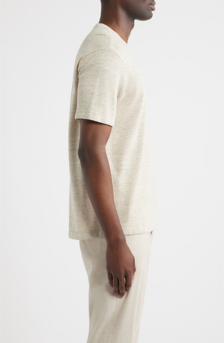 Nordstrom Silk Short Sleeve Sweater, Alternate, color, Beige Oak Heather