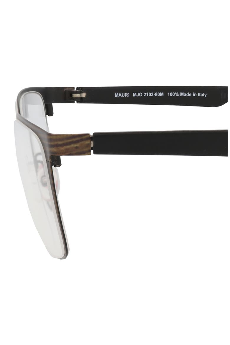 53mm Rectangle Optical Frames, Alternate, color, WOOD GRAIN BLACK TRANSPARENT