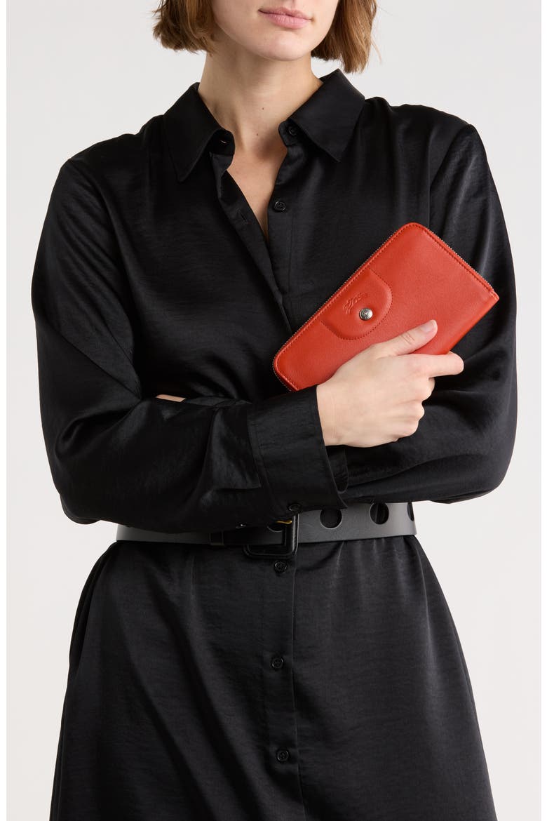 Le Pilage Cuir Zip Wallet, Alternate, color, SAFFRON