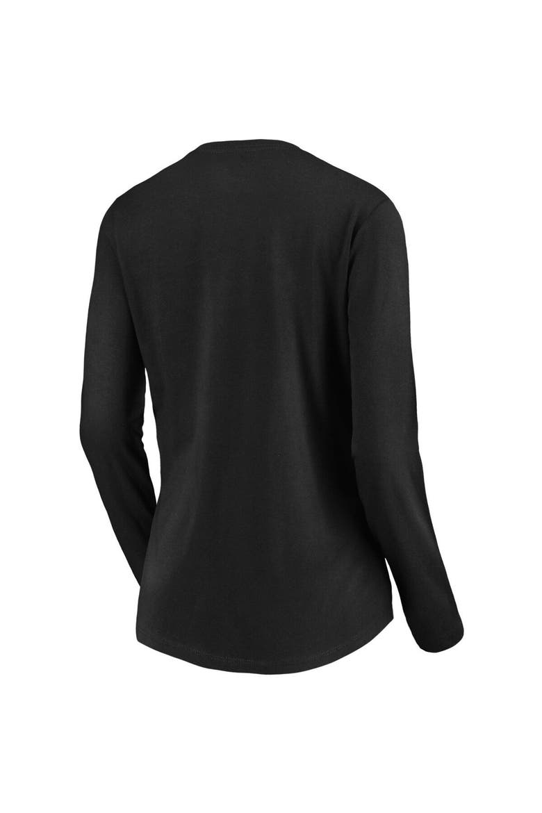 Women's Fanatics Branded Black Baltimore Orioles Victory Script V-Neck Long Sleeve T-Shirt, Alternate, color, Black
