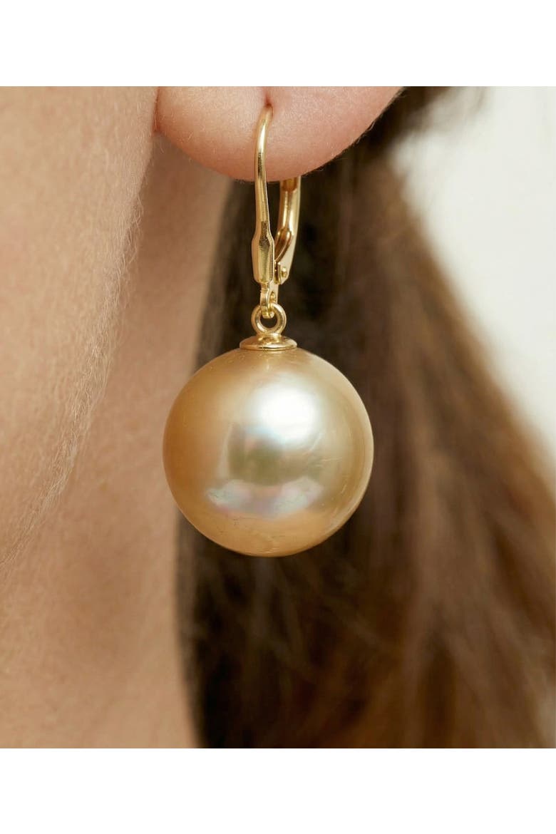 Golden Pearl Classic Elegance Earrings, Alternate, color, Yellow Gold