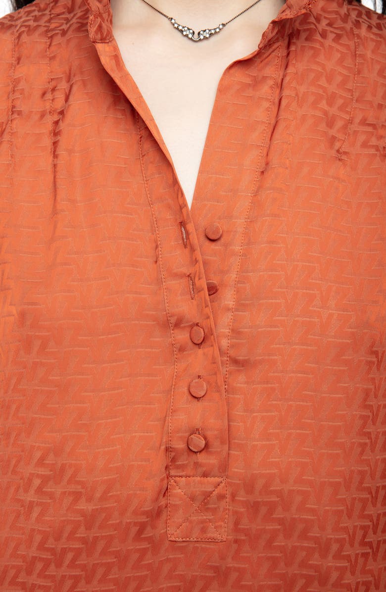 Zadig & Voltaire Topher Satin Jacquard Top, Alternate, color, 