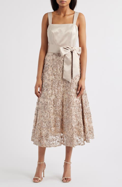 Sequin Soutache Satin Cocktail Dress