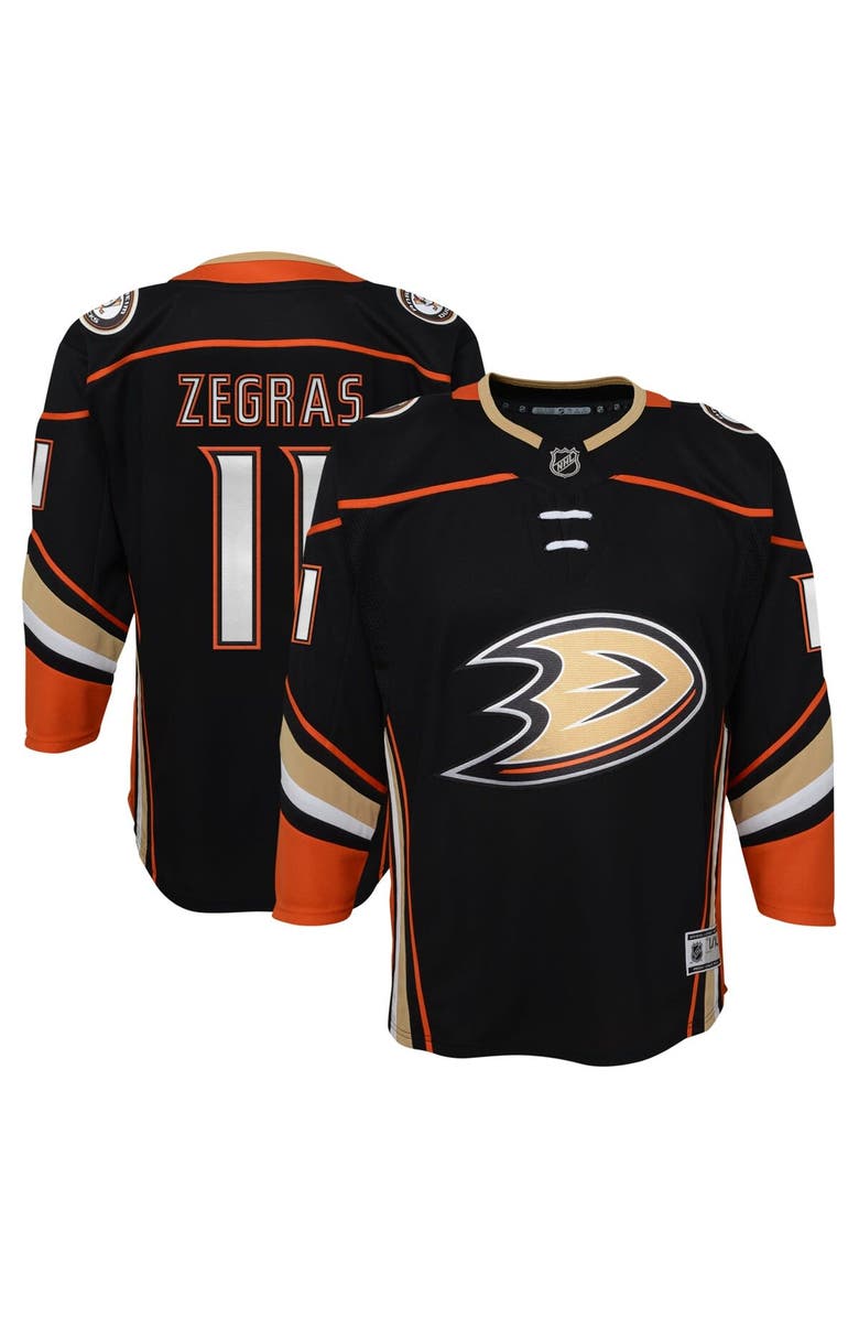 Outerstuff Youth Trevor Zegras Black Anaheim Ducks Home Premier Player Jersey, Alternate, color, 