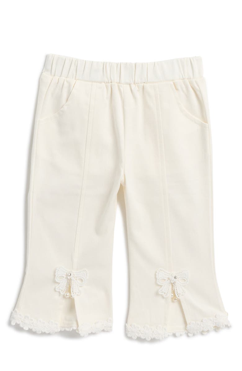 Doe A Dear Kids' Bow Lace Split Hem Pants, Main, color,