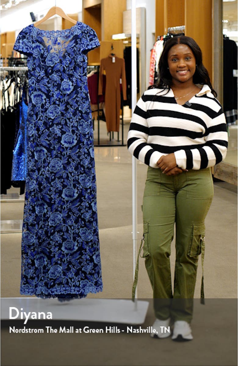 Embroidered Lace Evening Gown, sales video thumbnail