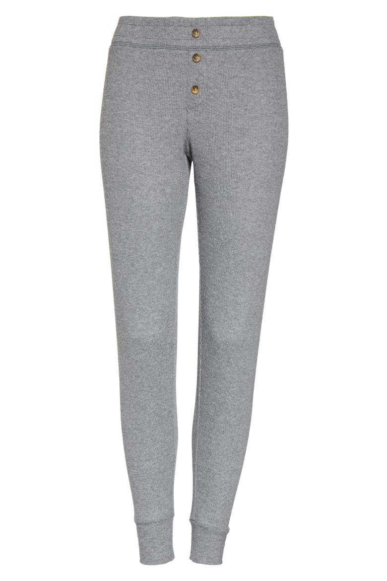 Peachy Ribbed Lounge Pants, Alternate, color, HEATHER GREY
