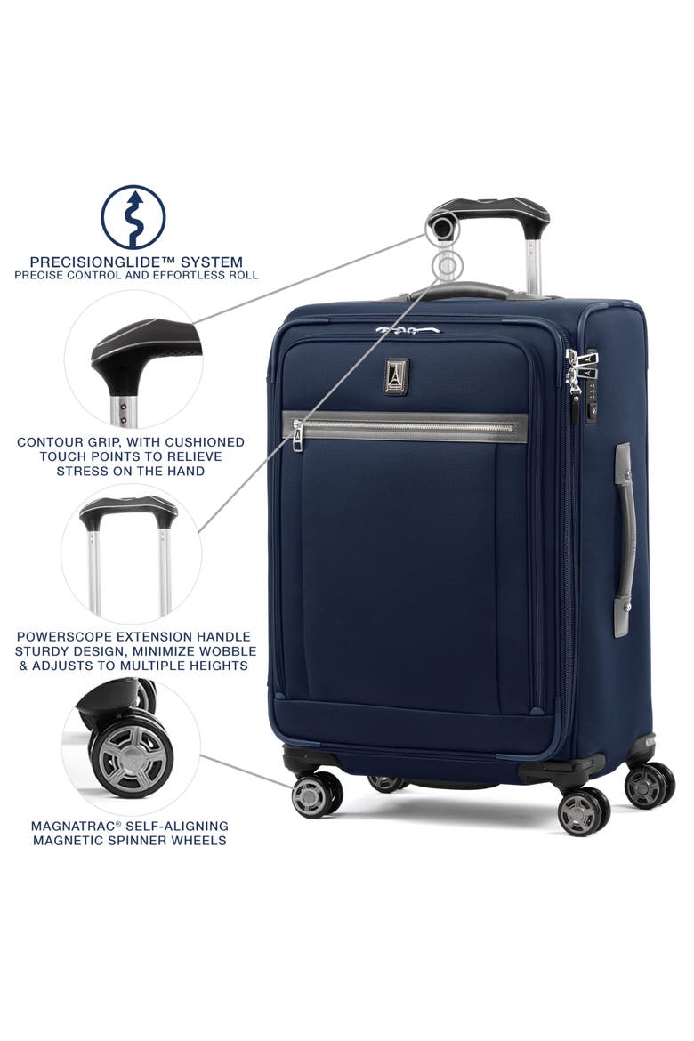 Platinum Elite Softside Expandable Medium 25-Inch Checked Luggage, Alternate, color, Dark Blue
