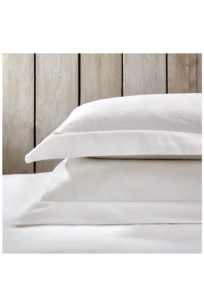 Harrison Flannel Oxford Sham, Main, color, WHITE