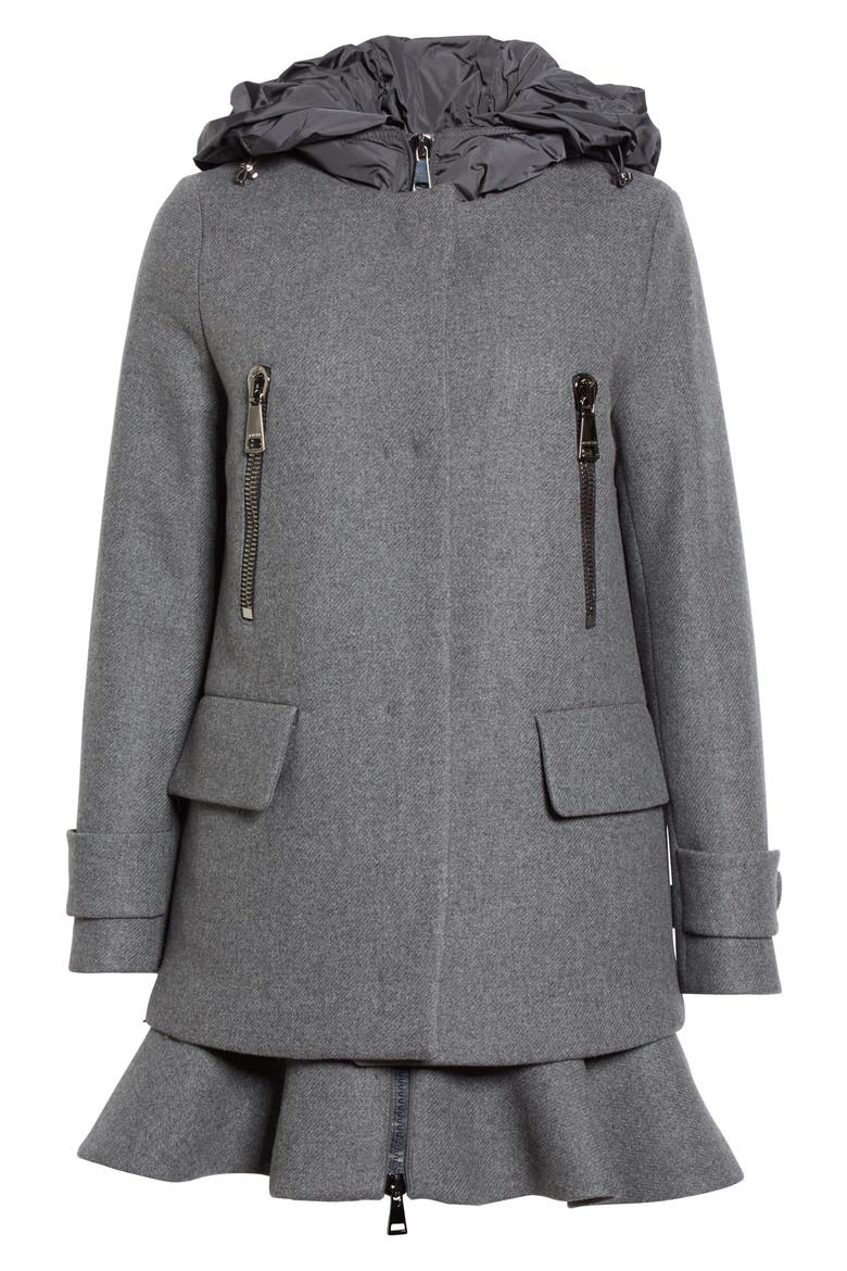 Phemia Wool Blend Jacket with Removable Hooded Puffer Vest, Alternate, color, GREY