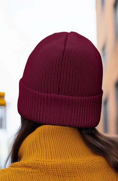 Dalix Lil Heart Beanie Cap In Burgundy
