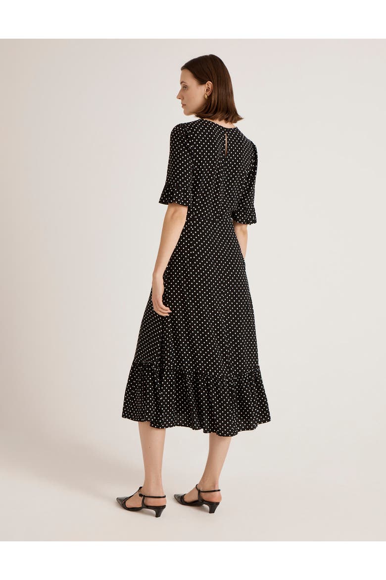 Sylvie Polka Dot Midi Dress, Alternate, color, Black Spot