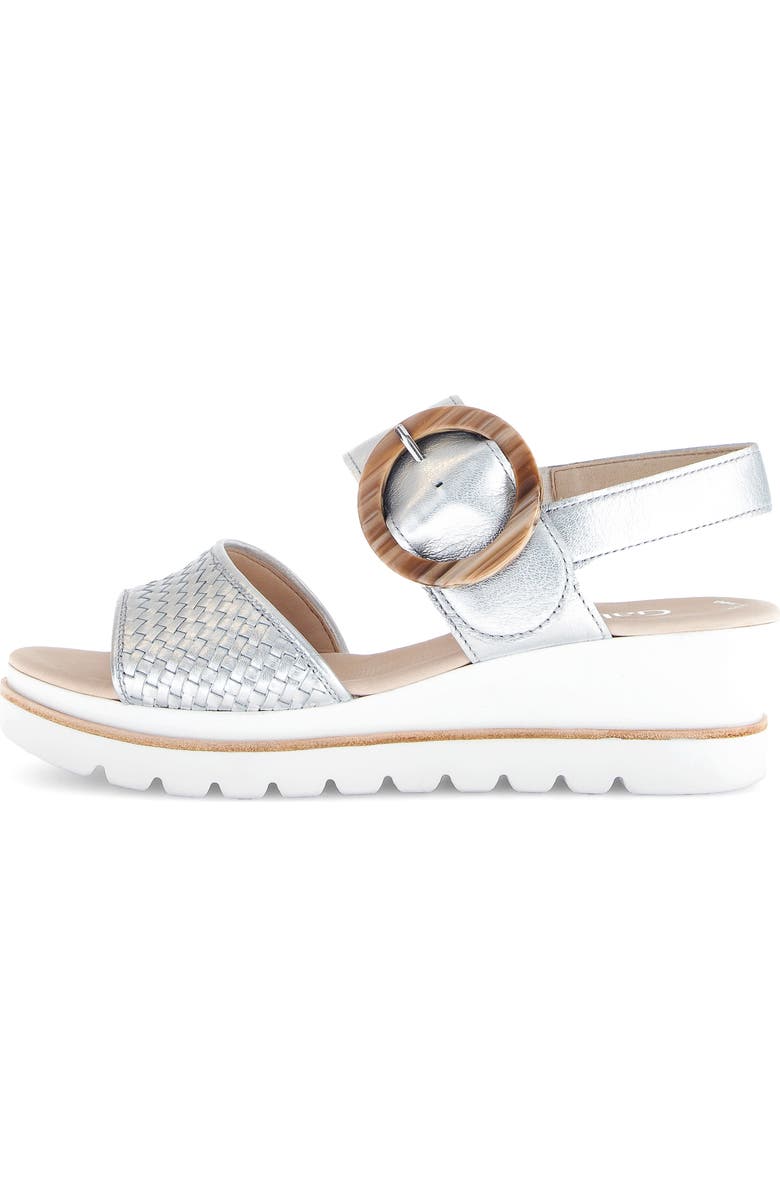 Gabor Lug Sole Quarter Strap Sandal, Alternate, color, Silver
