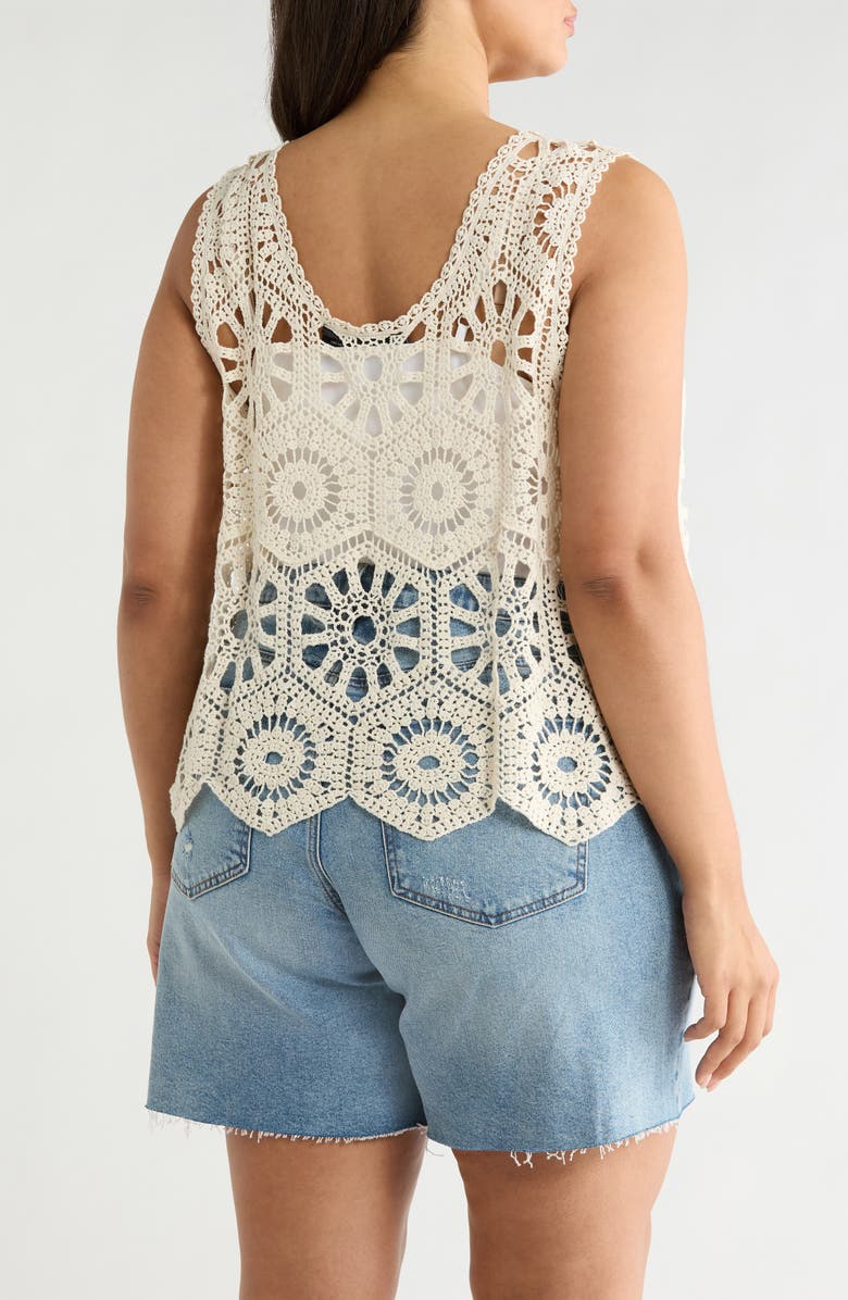 Forgotten Grace Swing Crop Cotton Crochet Top, Alternate, color, Natural