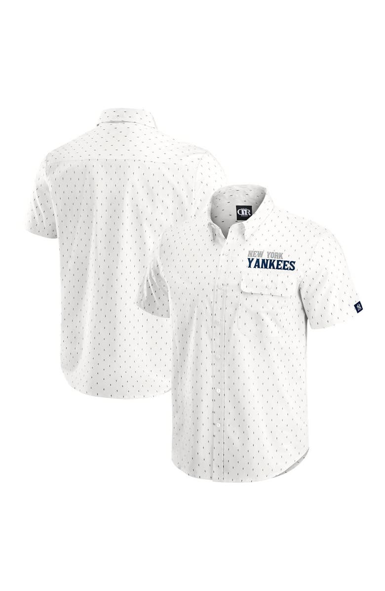 Darius Rucker Collection by Fanatics Men's Darius Rucker Collection by Fanatics Cream New York Yankees Printed Button-Down Top, Alternate, color, Cream