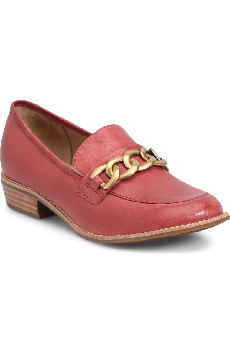Söfft Nevara Loafer, Main, color, Red Tangerine