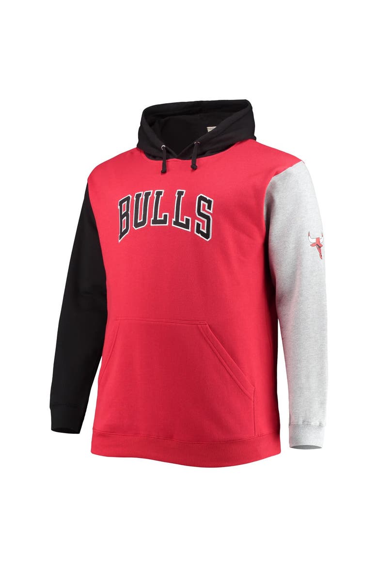 Men's Fanatics Branded Red/Black Chicago Bulls Big & Tall Double Contrast Pullover Hoodie, Alternate, color, Red