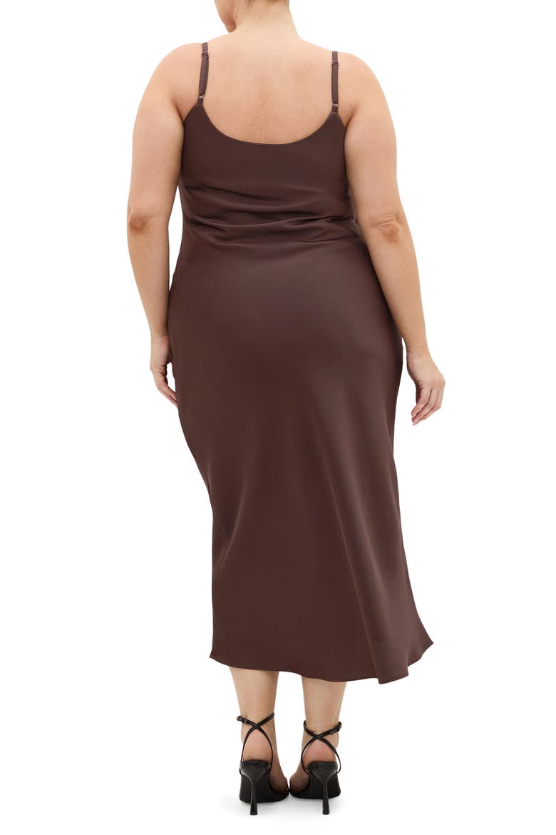 Cowl Neck Satin Slipdress, Alternate, color, TRUFFLE