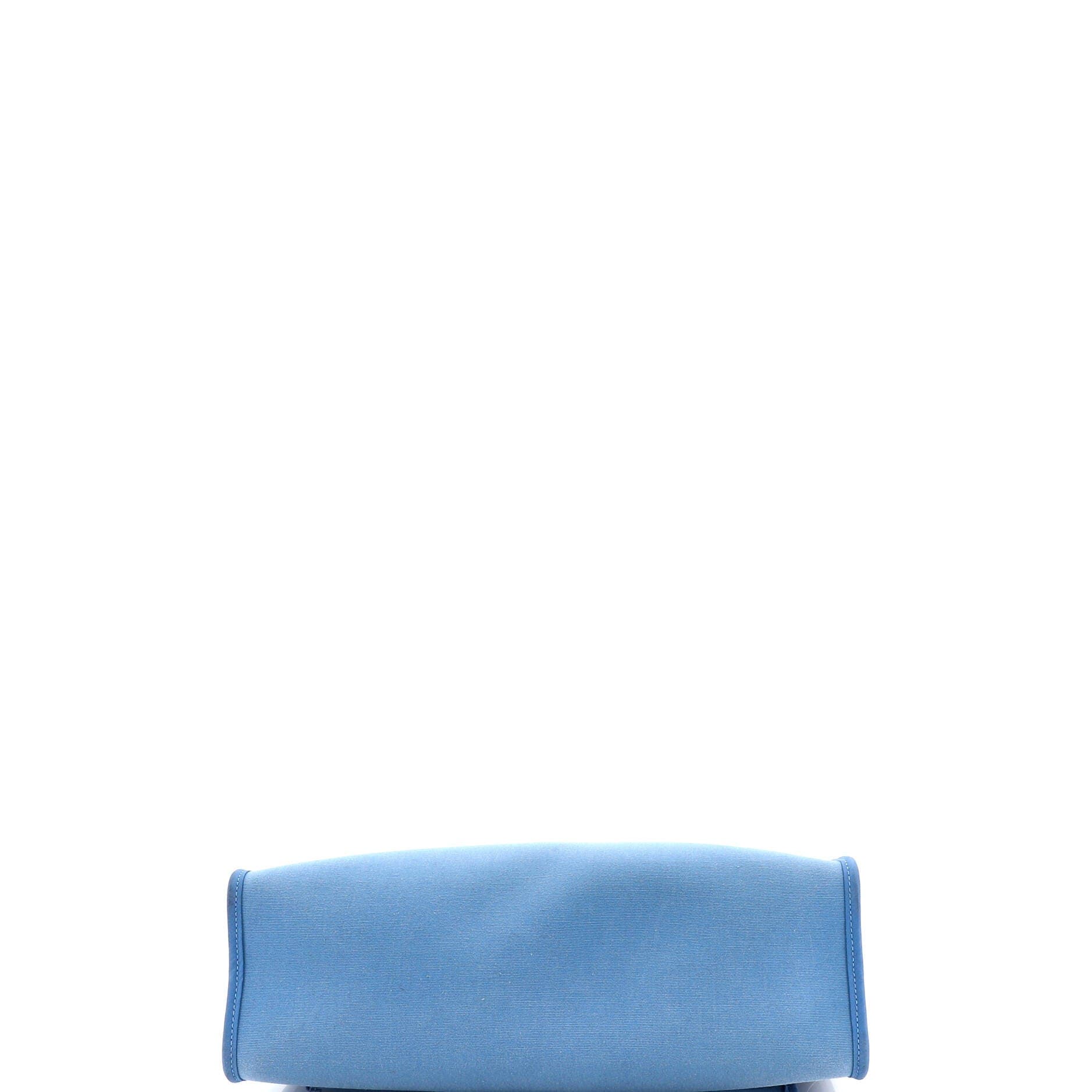 Pre-Owned Hermes Herbag Zip Leather and Toile 31, Alternate, color, Azur