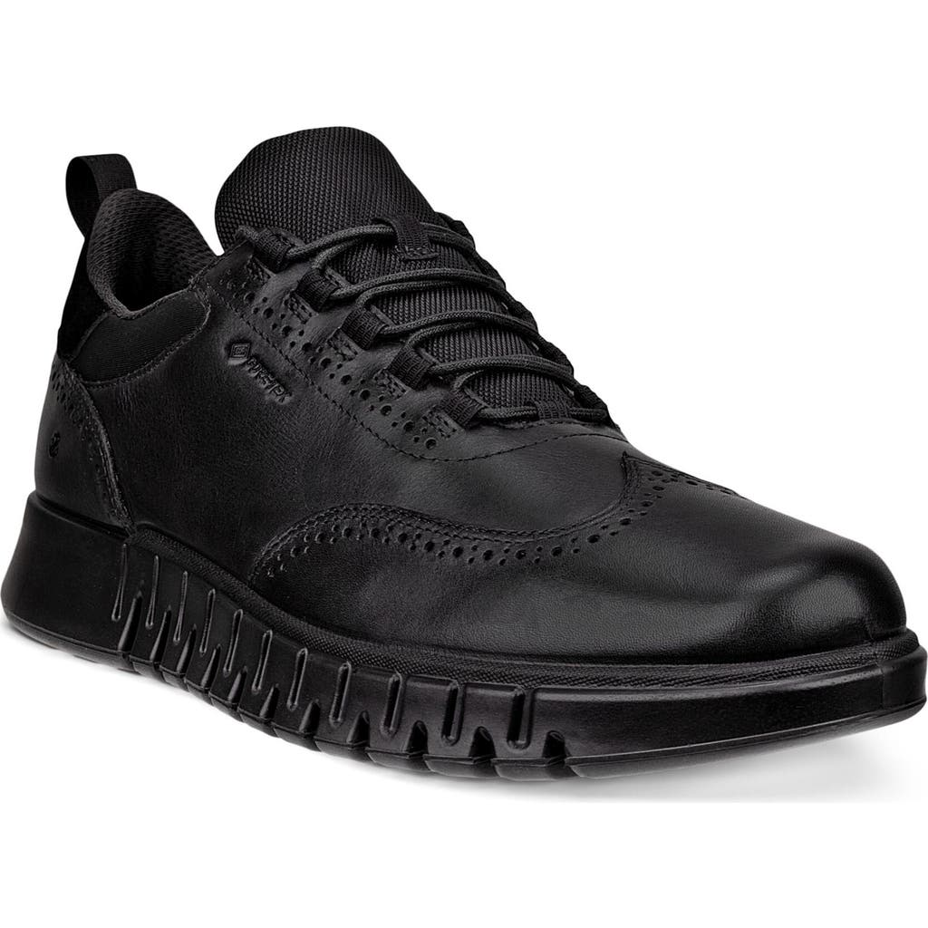 Ecco Gruuv Studio Gore-tex® Waterproof Wingtip Oxford In Black