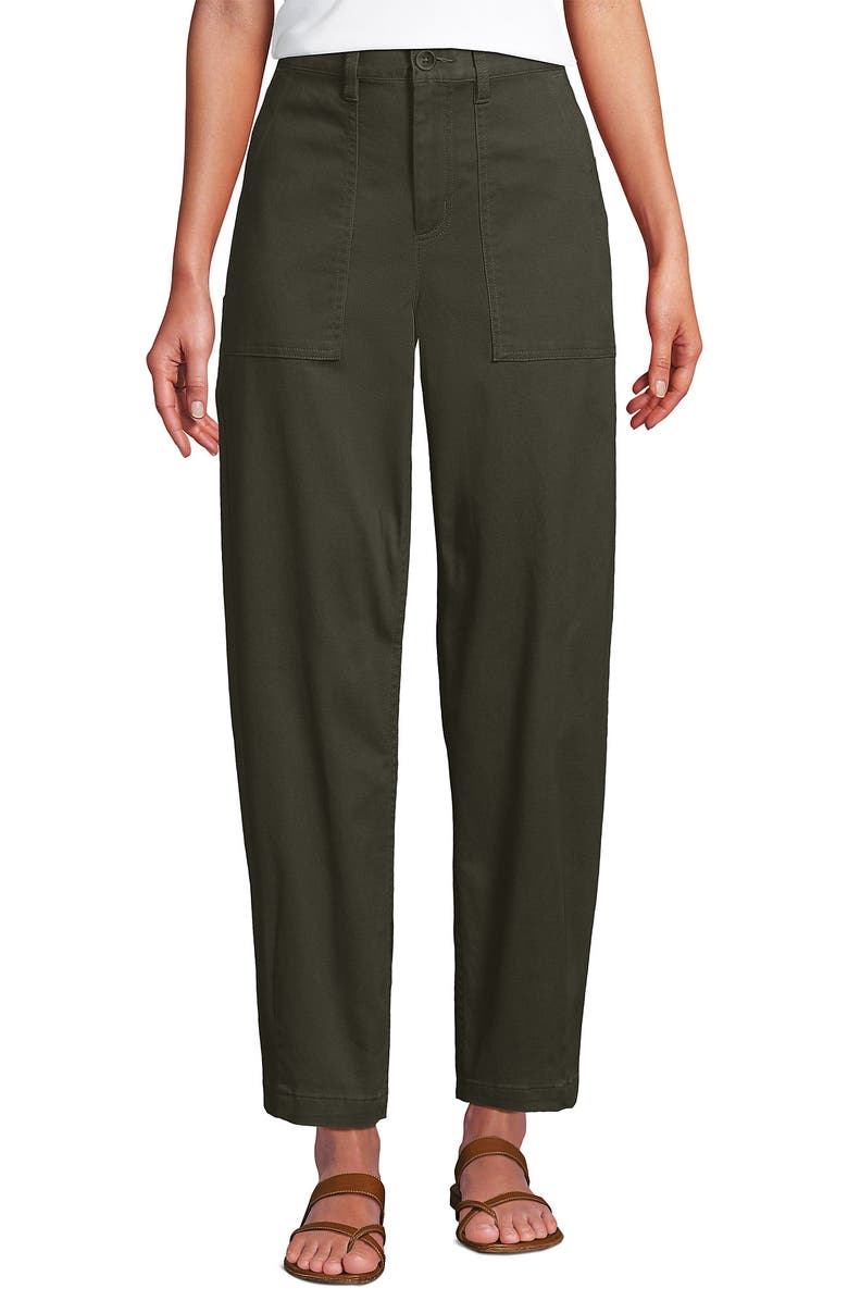 Lands' End High Rise Barrel Leg Chino Pants, Alternate, color, 