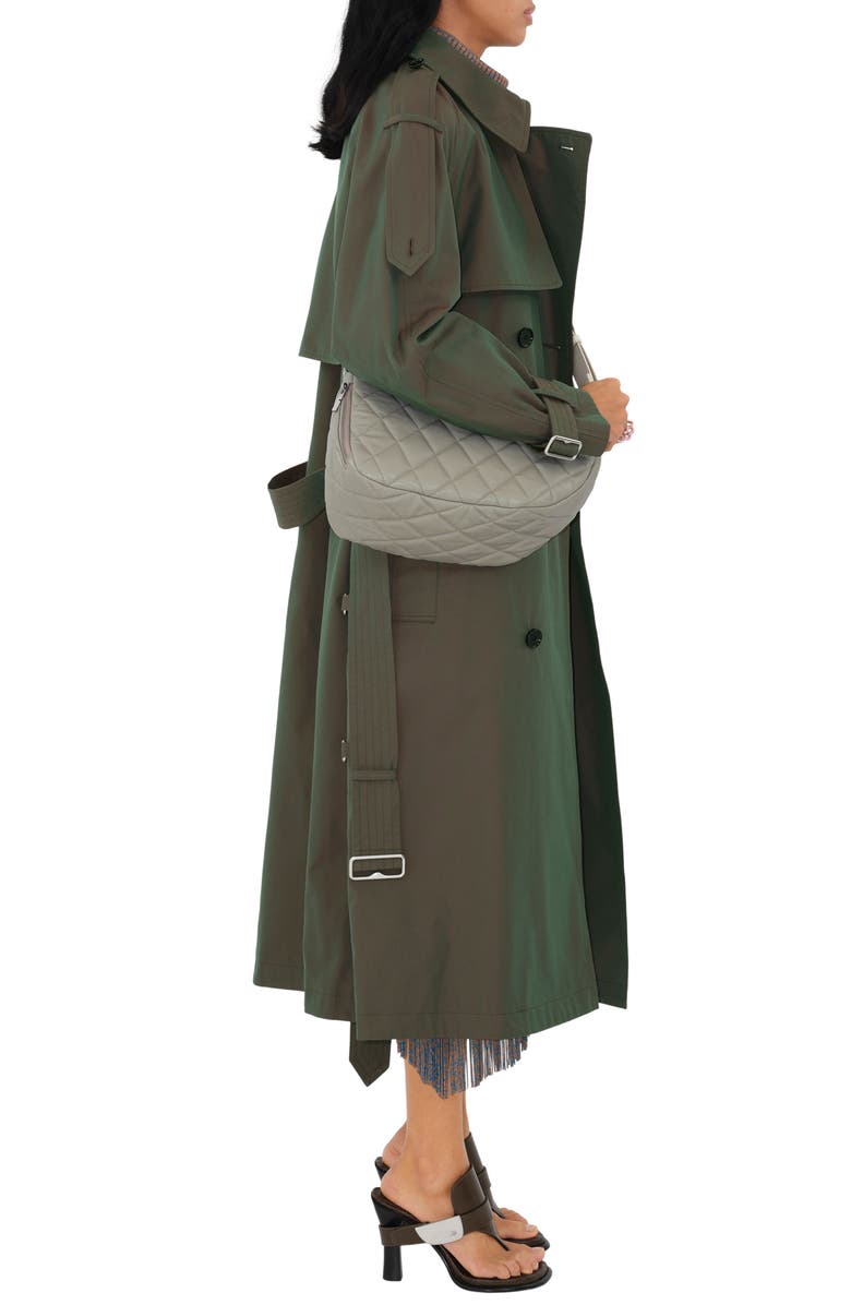 Burberry Iridescent Oversize Cotton Trench Coat, Alternate, color,