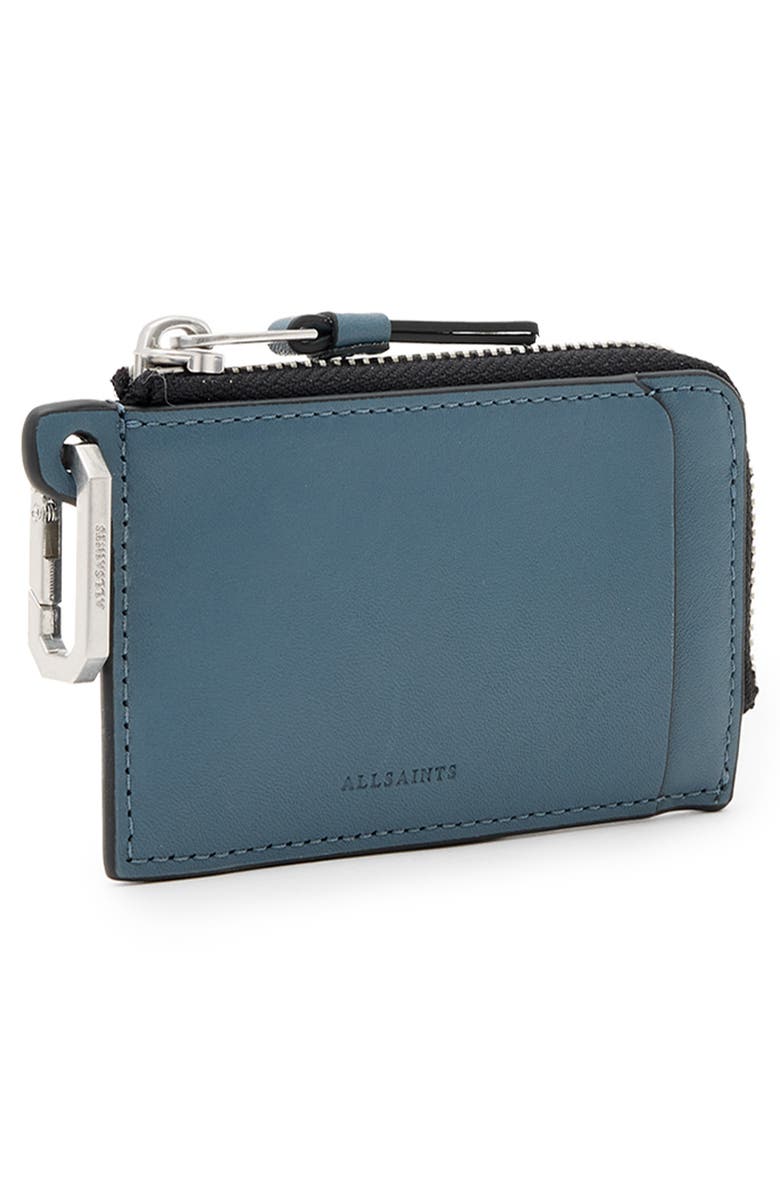 AllSaints Remy Leather Wallet, Alternate, color, Steel Blue