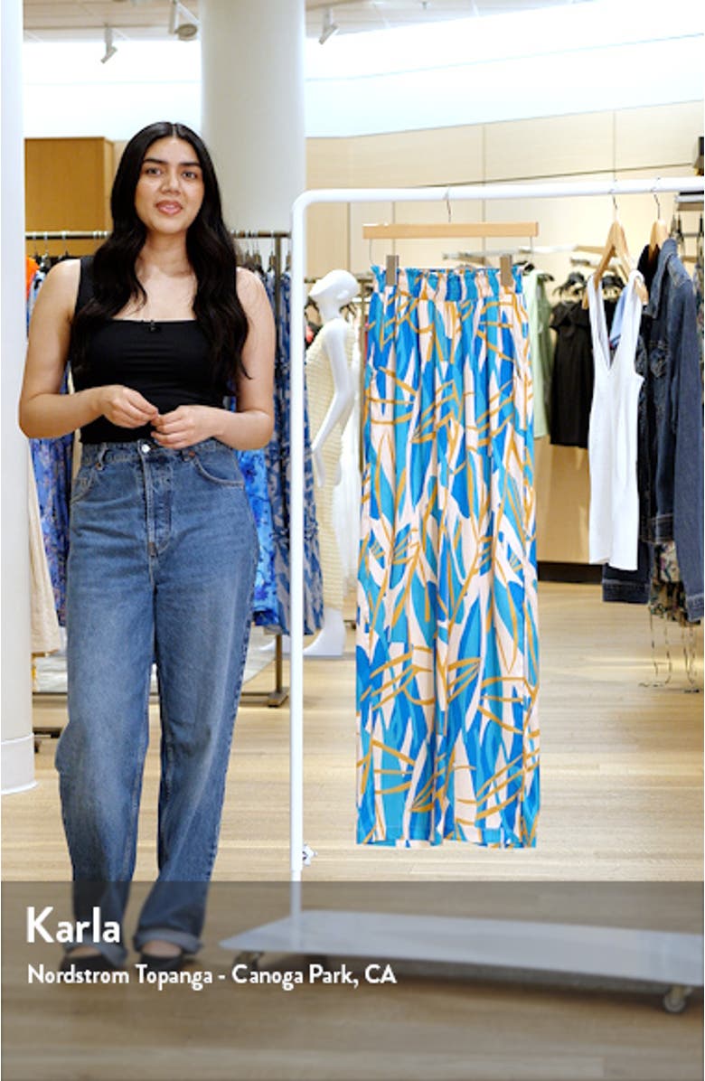 Leer Blossom Print Palazzo Pants, sales video thumbnail