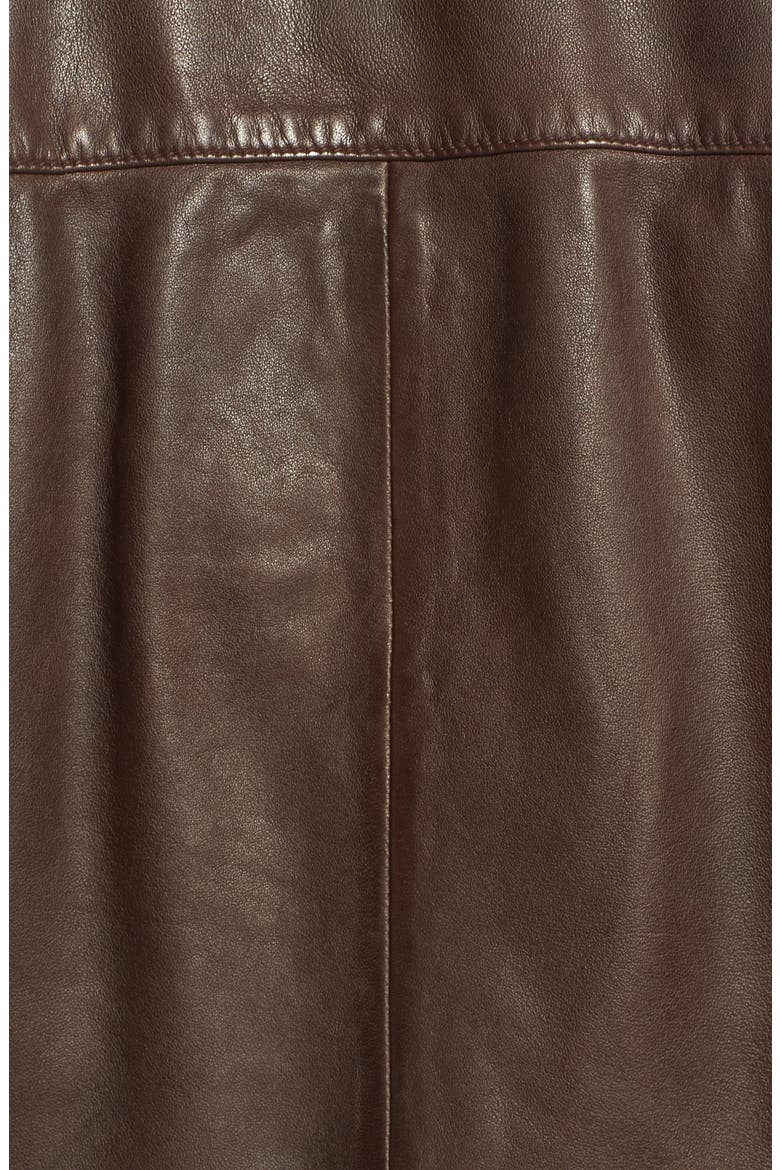 Shrunken Leather Bomber Jacket, Alternate, color, BROWN COFFEE