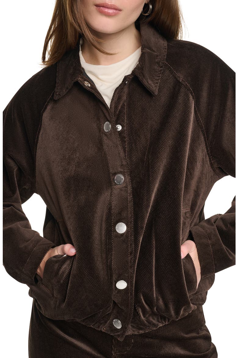 Corduroy Raglan Sleeve Bubble Jacket, Alternate, color, ESPRESSO