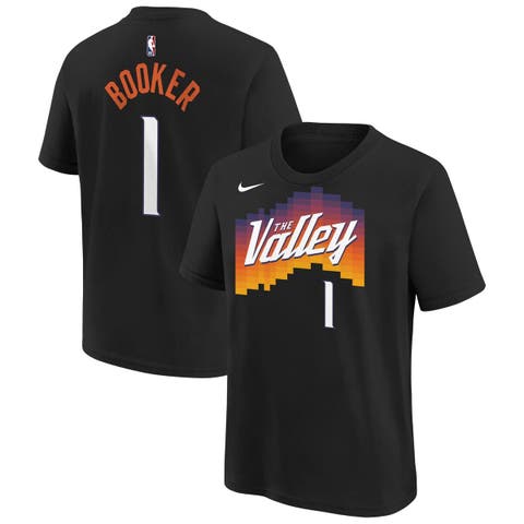 Youth Nike Devin Booker Black Phoenix Suns 2025/26 City Edition Name & Number T-Shirt