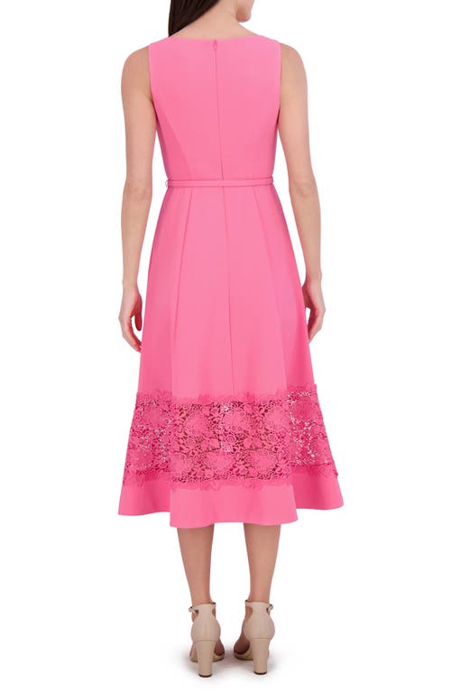 Eliza J Lace Inset Midi Dress In Pink