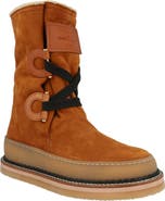 FERRAGAMO Celeno Genuine Shearling Lined Suede Boot