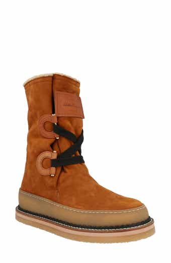FERRAGAMO Celeno Genuine Shearling Lined Suede Boot