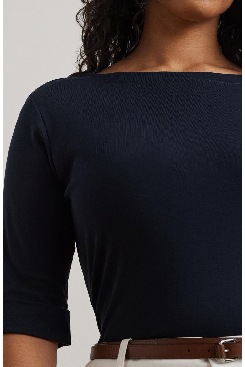 Boat Neck Top, Alternate, color, LAUREN NAVY