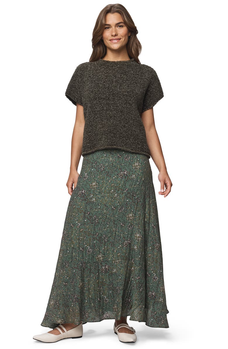 Splendid Versailles Floral Tiered Maxi Skirt, Alternate, color, Vine Floral Print
