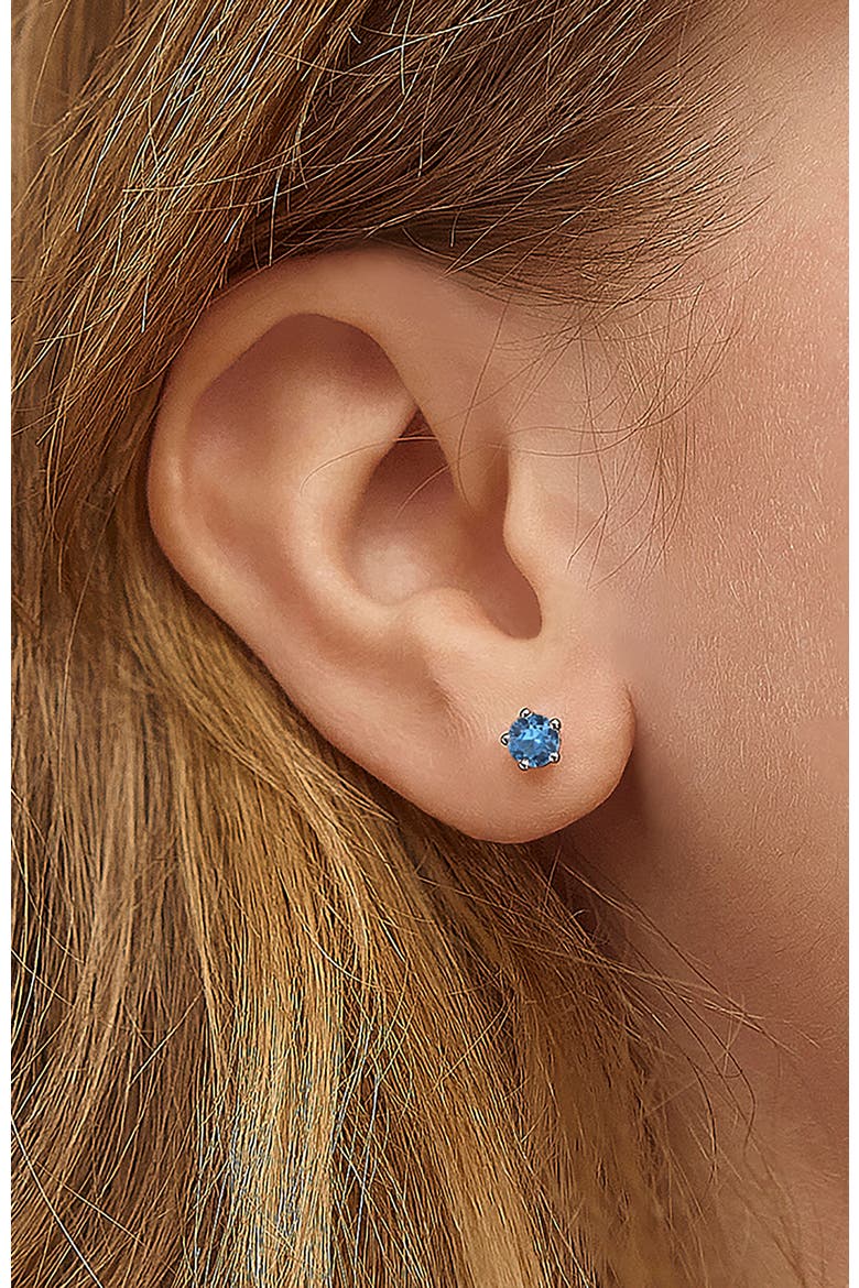 Classic Cubic Zirconia Birthstone Solitaire Earrings, Alternate, color, March