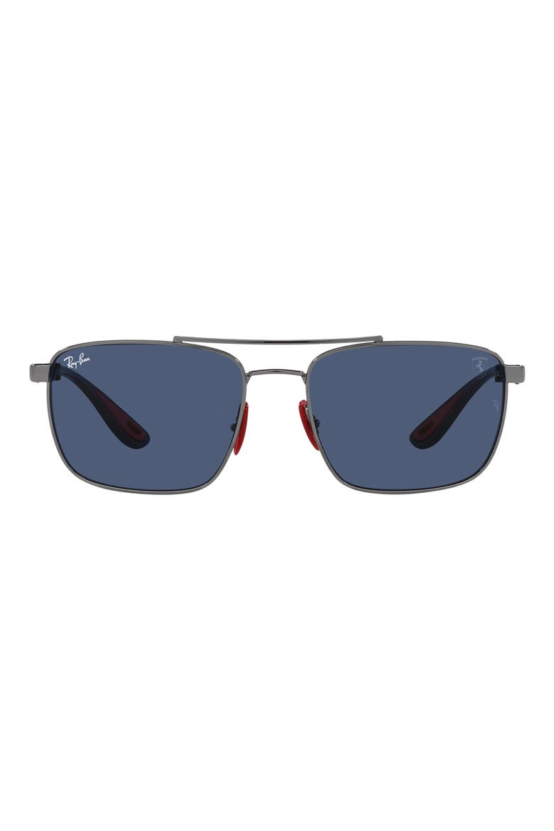 58mm Square Sunglasses, Main, color, DARK BLUE